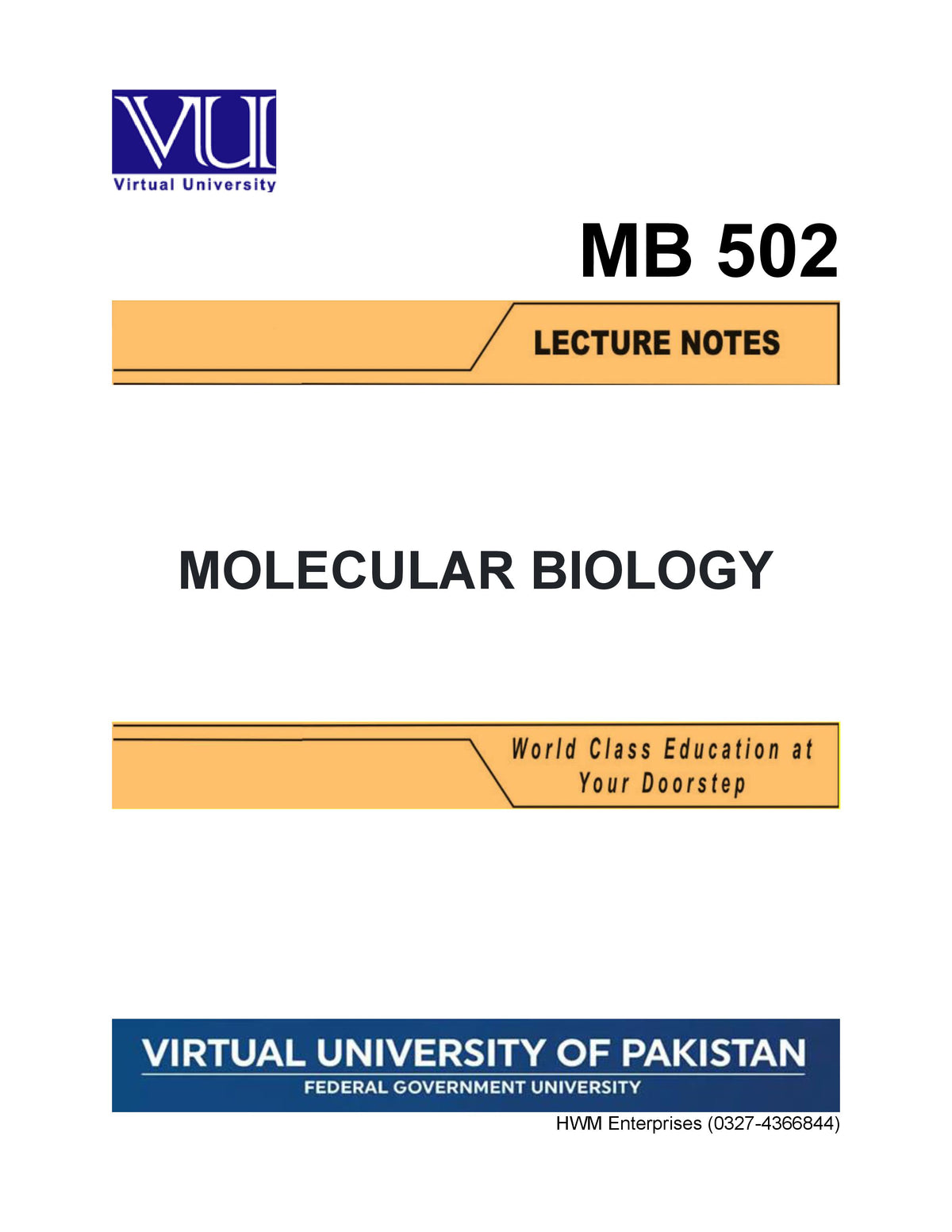 MB 502 Molecular Biology