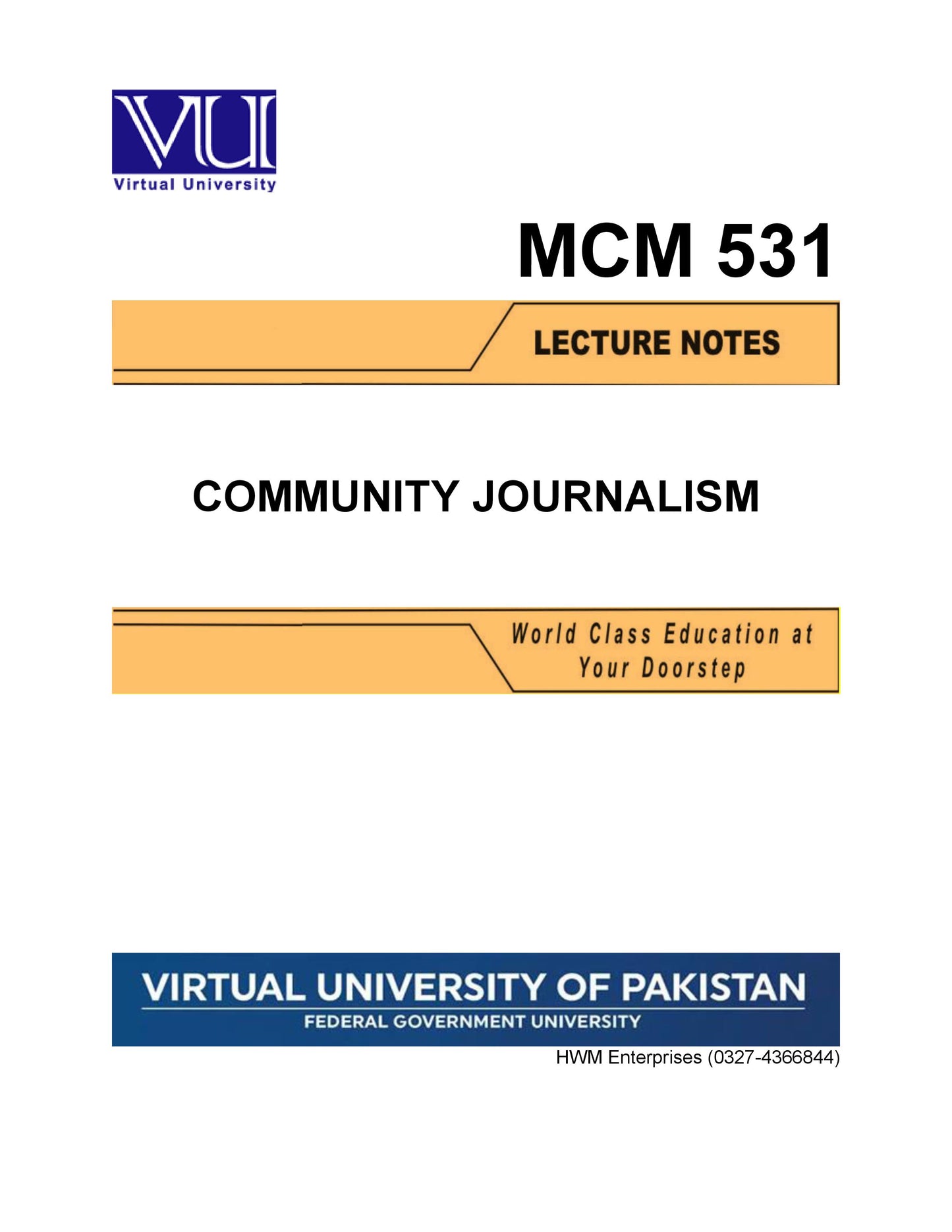 MCM 531 Community Journalism