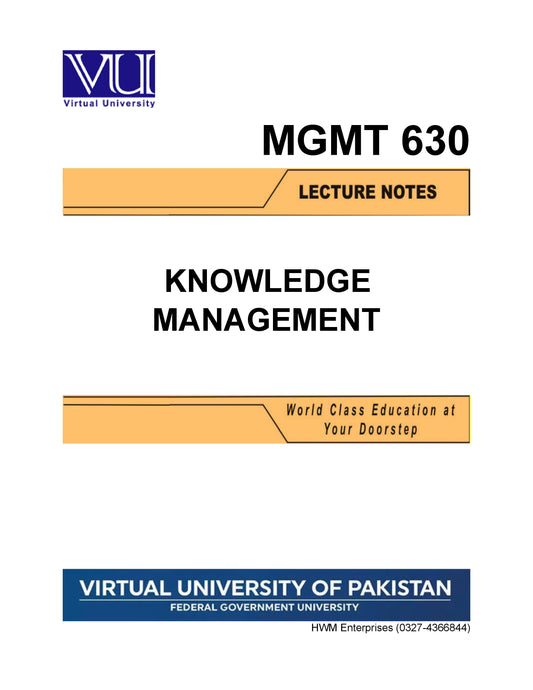 MGMT 630 Knowledge Management