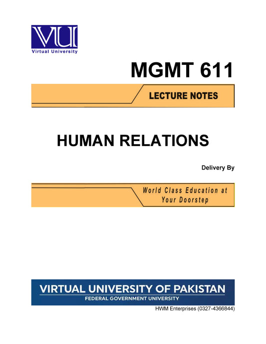 MGMT 611 Human Relations (HRM611)