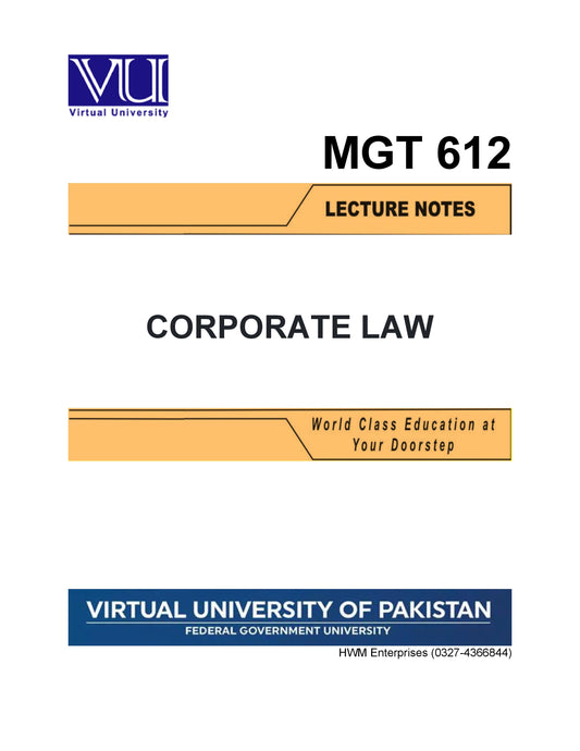 MGT 612 Corporate Law