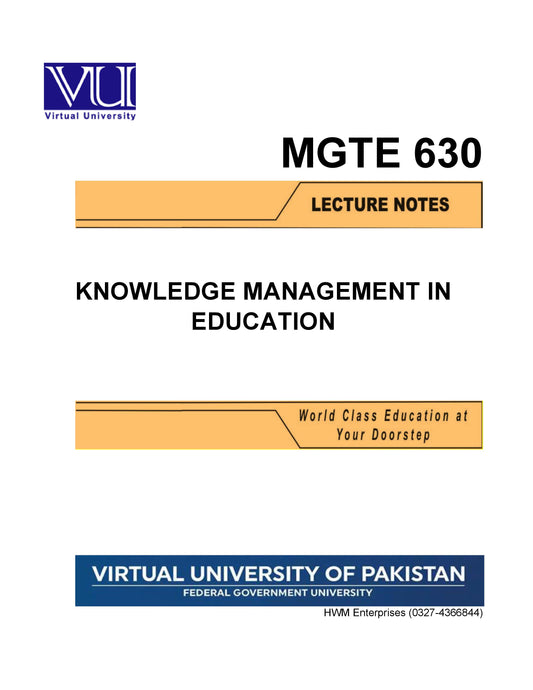 MGTE 630 Knowledge Management in Education