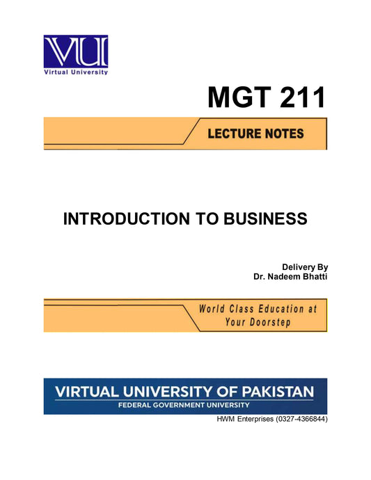MGT 211 Introduction to Business