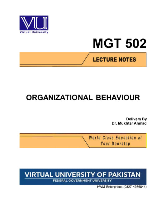 MGT 502 Organizational Behavior