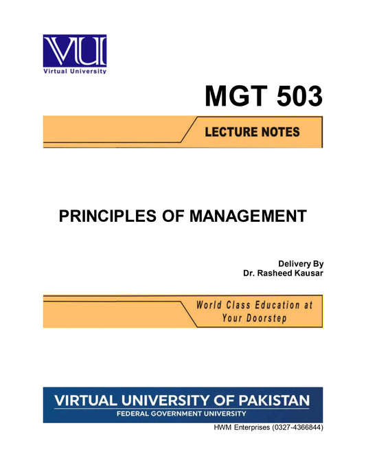 MGT 503 Principles of Management