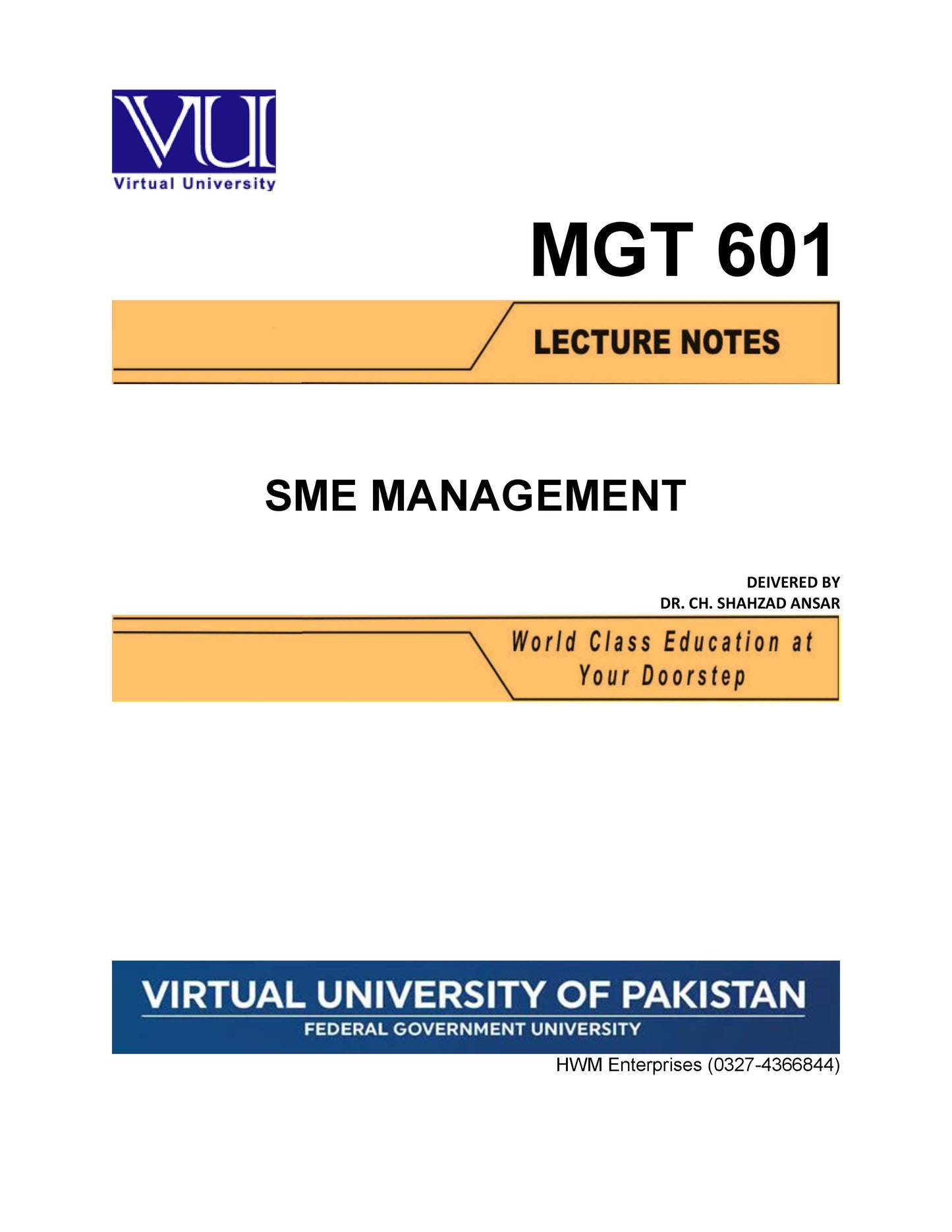 MGT 601 SME Management