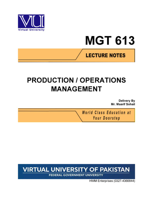 MGT 613 Production / Operations Management