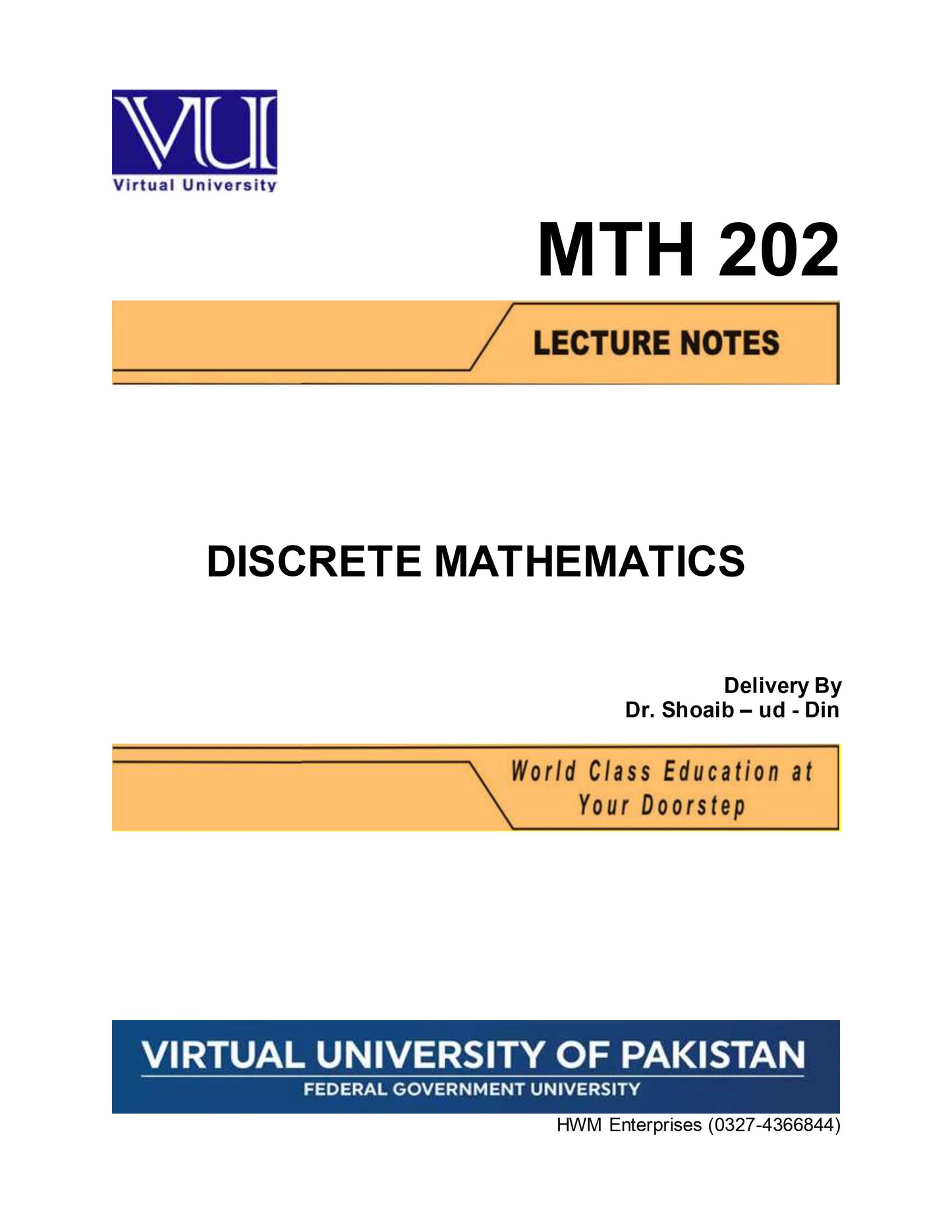 MTH 202 Discrete Mathematics