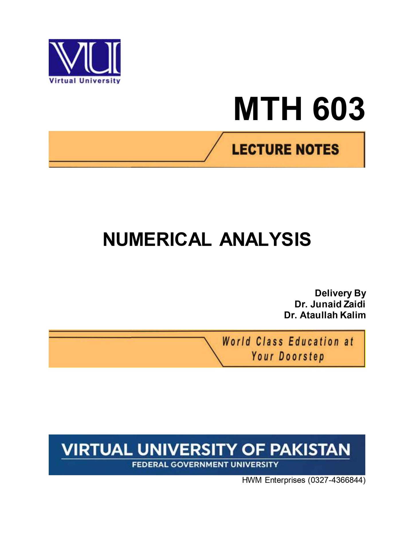 MTH 603 Numerical Analysis