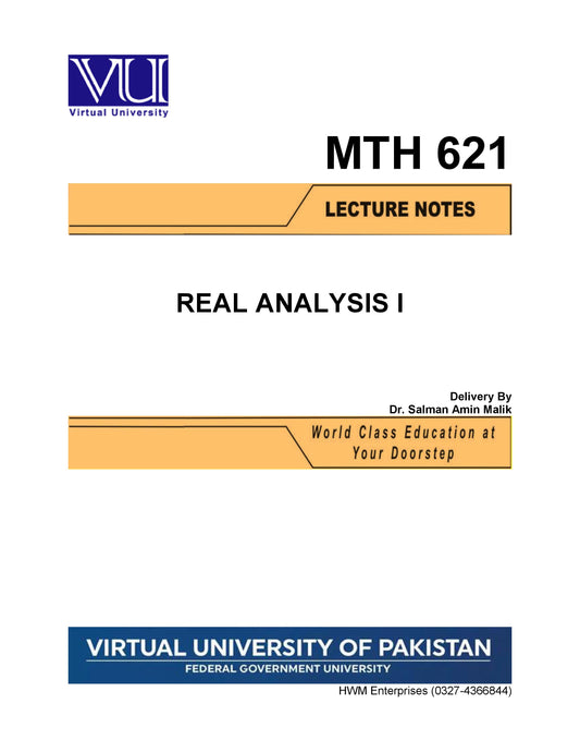 MTH 621 Real Analysis I