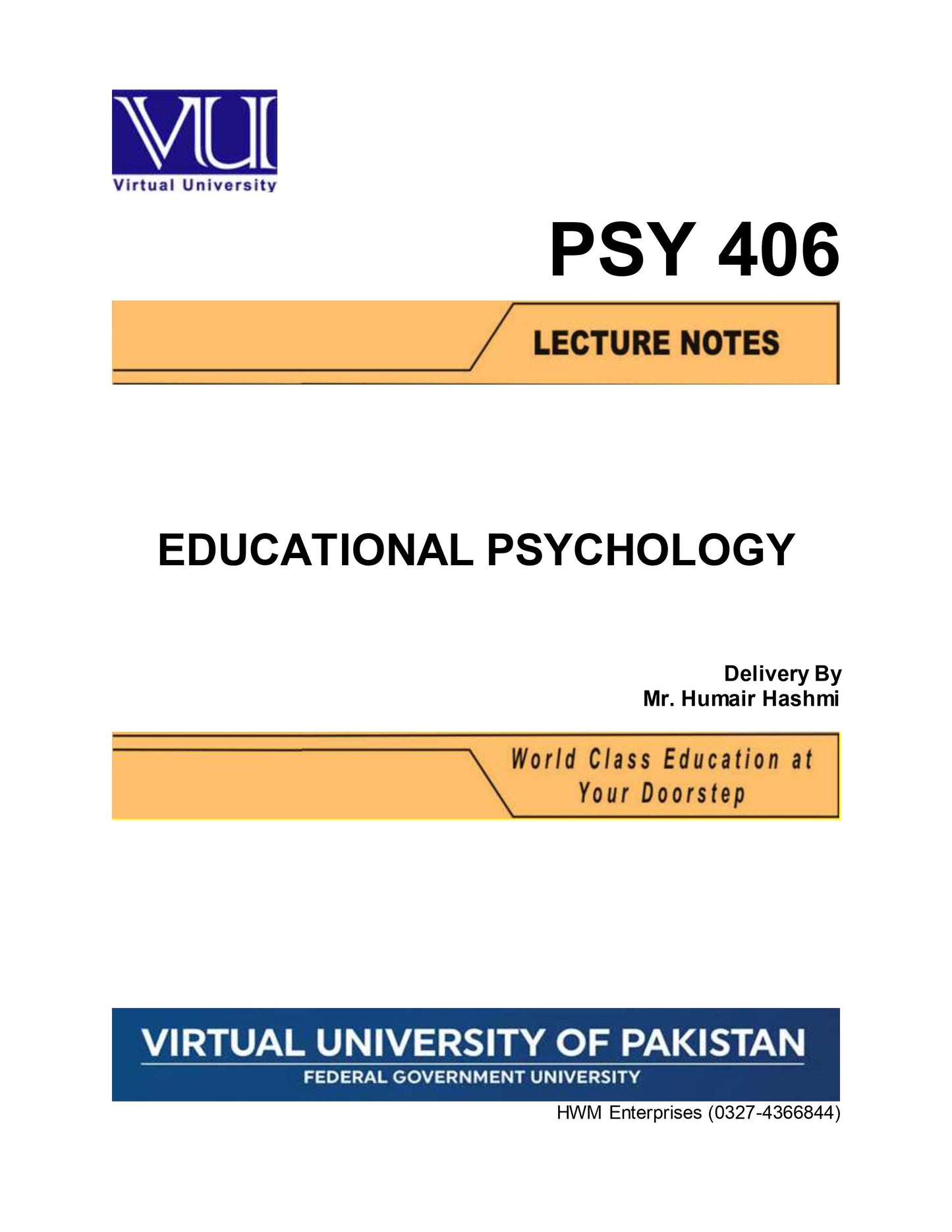 PSY 406 Educational Psychology