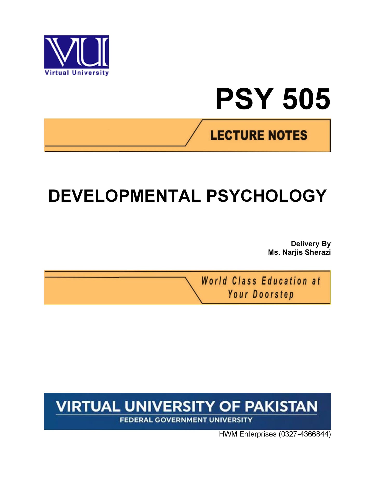 PSY 505 Developmental Psychology