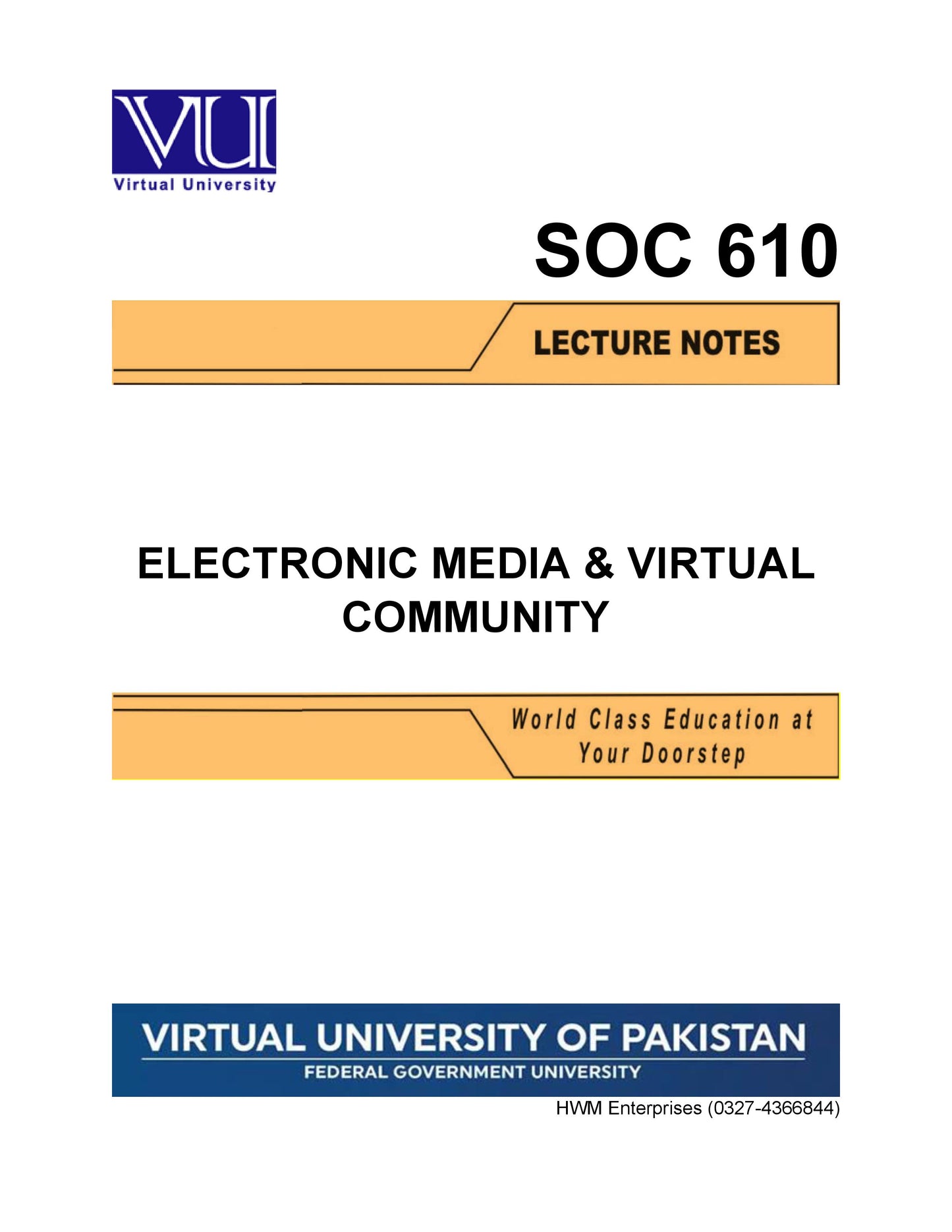 SOC 610 Electronic Media & Virtual Community