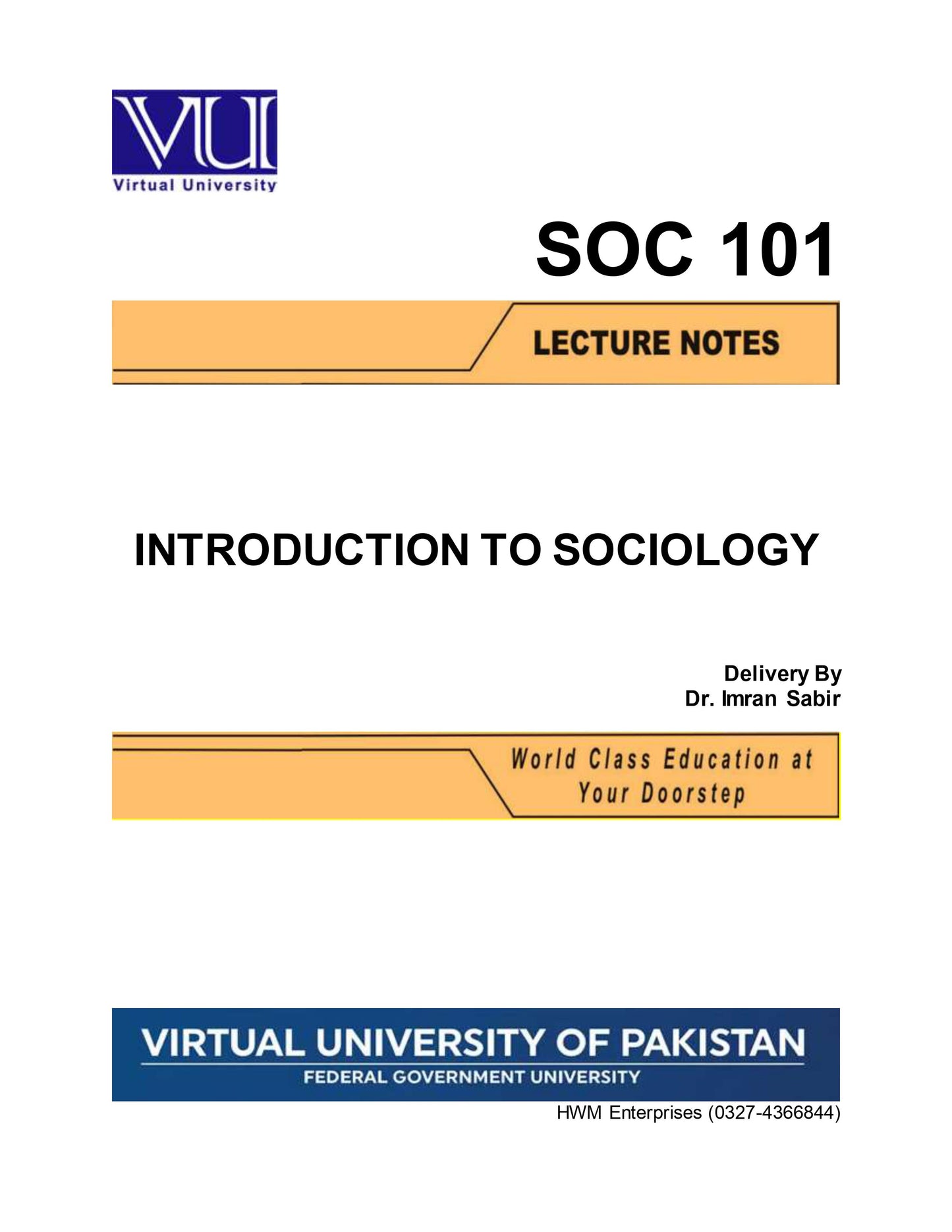 SOC 101 Introduction to Sociology