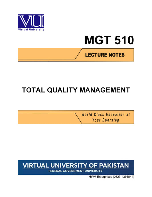 MGT 510 Total Quality Management