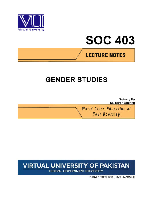 SOC 403 Gender Studies