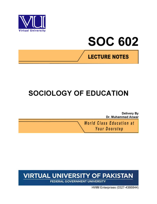 SOC 602 Sociology of Education