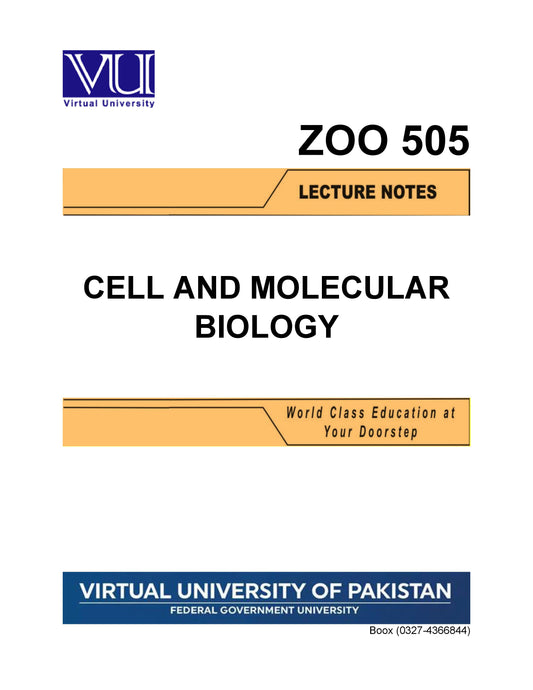 ZOO 505 Cell and Molecular Biology